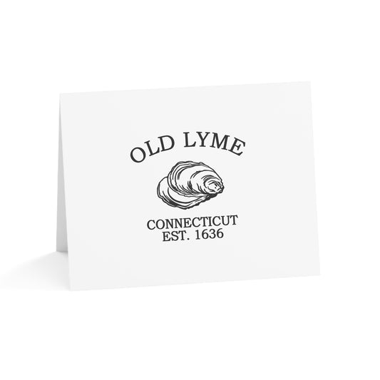 Old Lyme Connecticut Vintage Retro Thank You Card Set - Black Logo