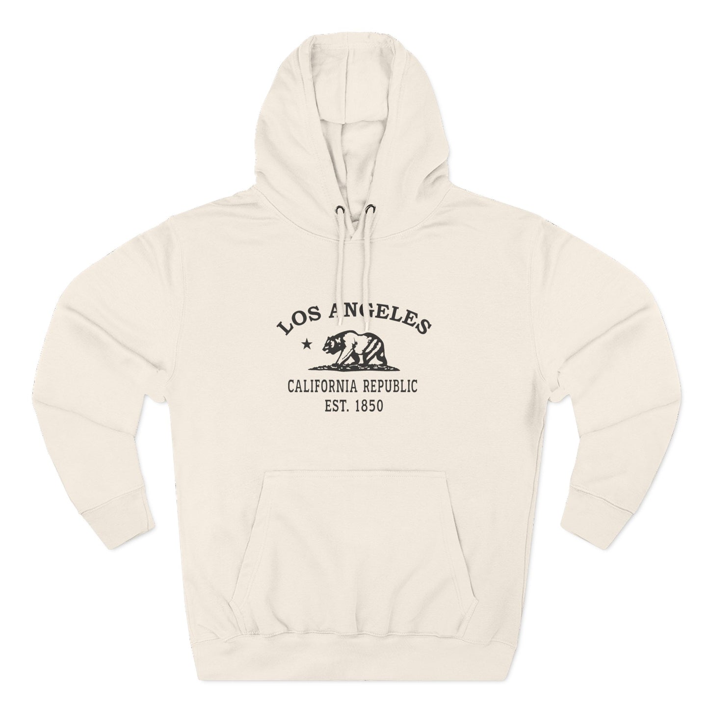 Los Angeles California Vintage Retro Unisex Heavy Cotton Hoodie - Black Logo