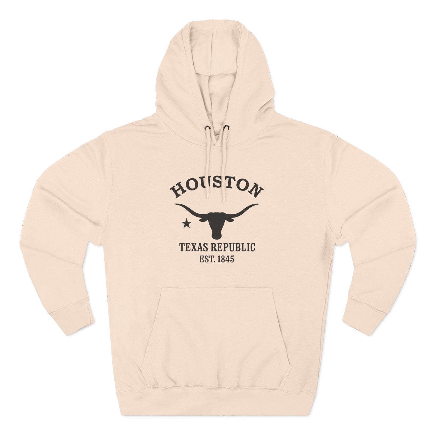 Houston Texas Vintage Retro Unisex Heavy Cotton Hoodie - Black Logo