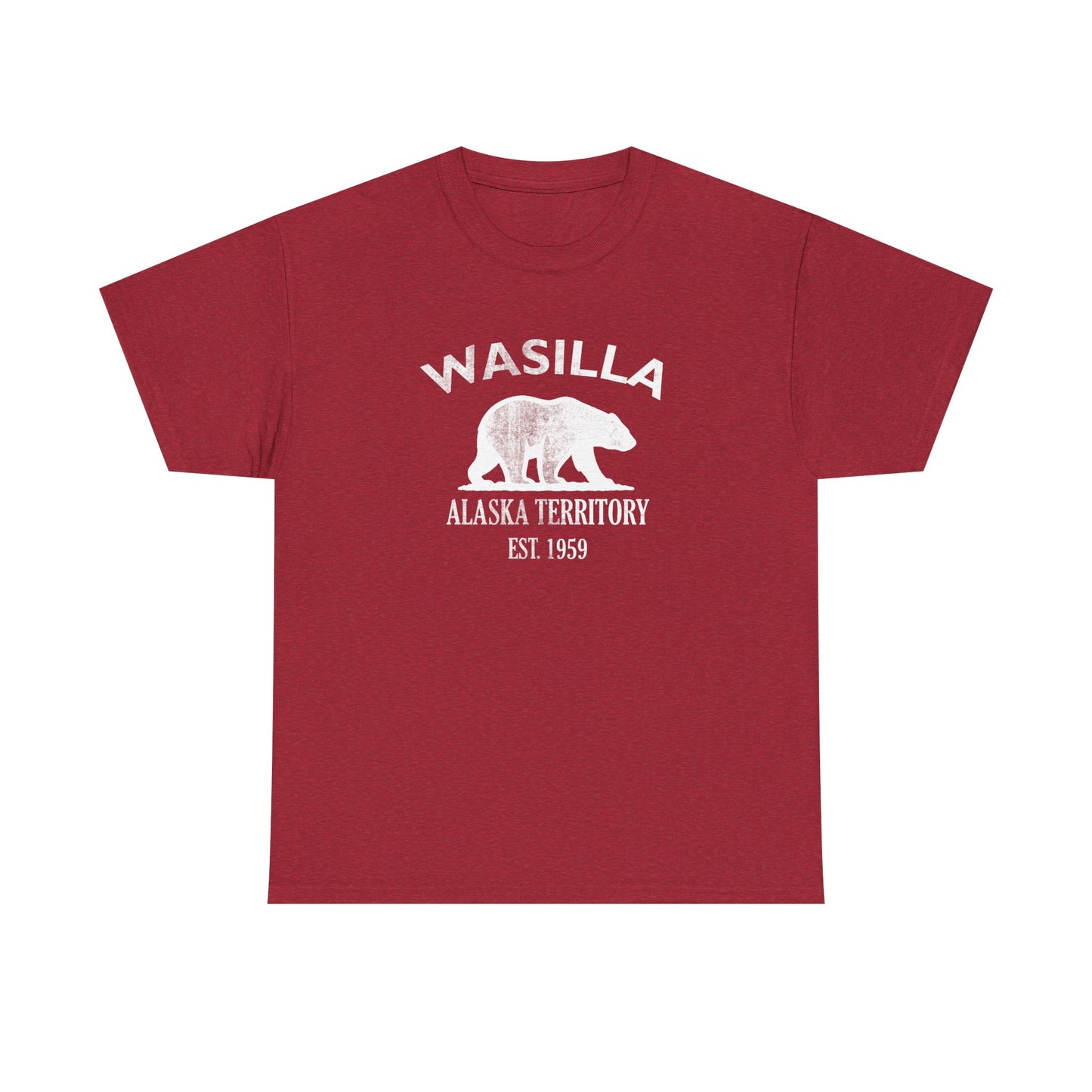 Wasilla Alaska Vintage Retro Unisex Heavy Cotton Tee - White Logo