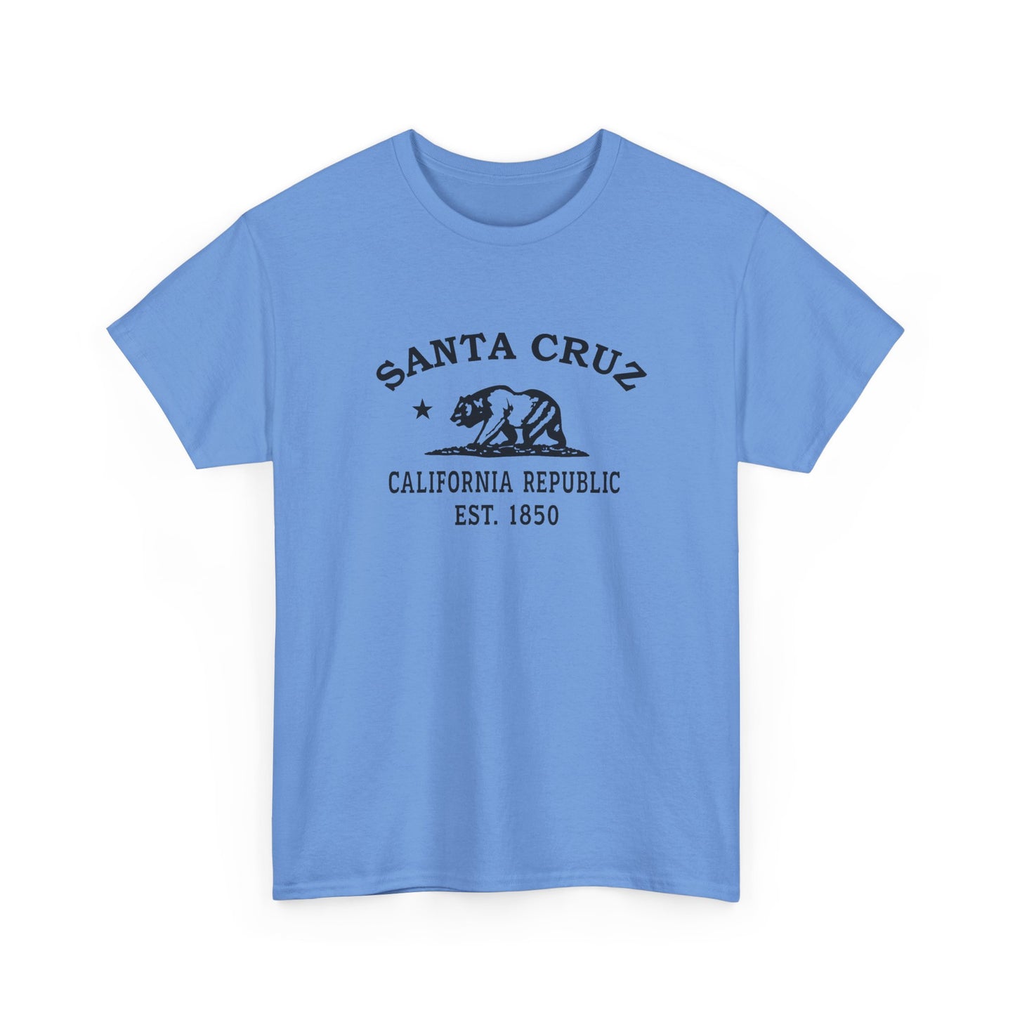 Santa Cruz California Vintage Retro Unisex Heavy Cotton Tee - Black Logo
