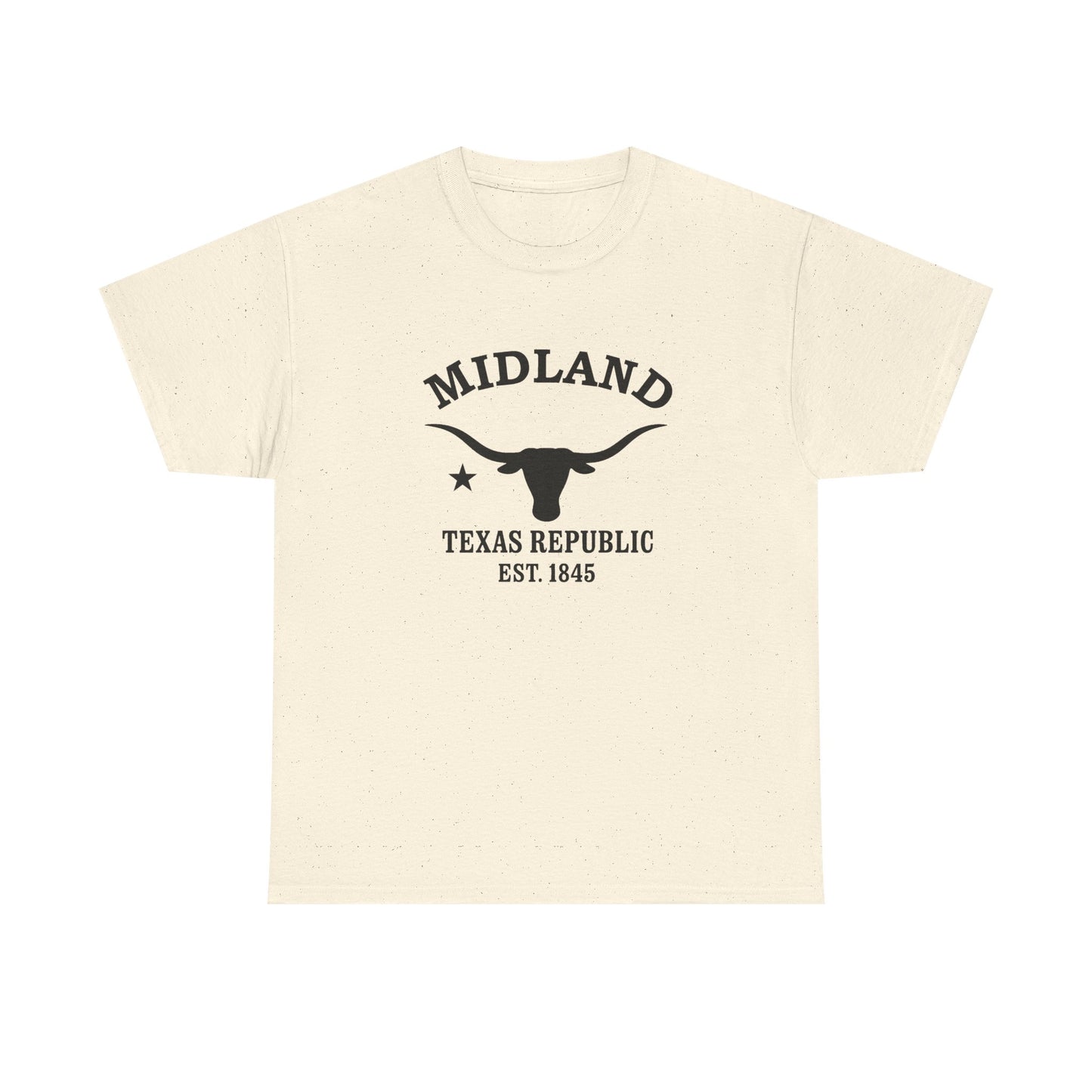 Midland Texas Vintage Retro Unisex Heavy Cotton Tee - Black Logo