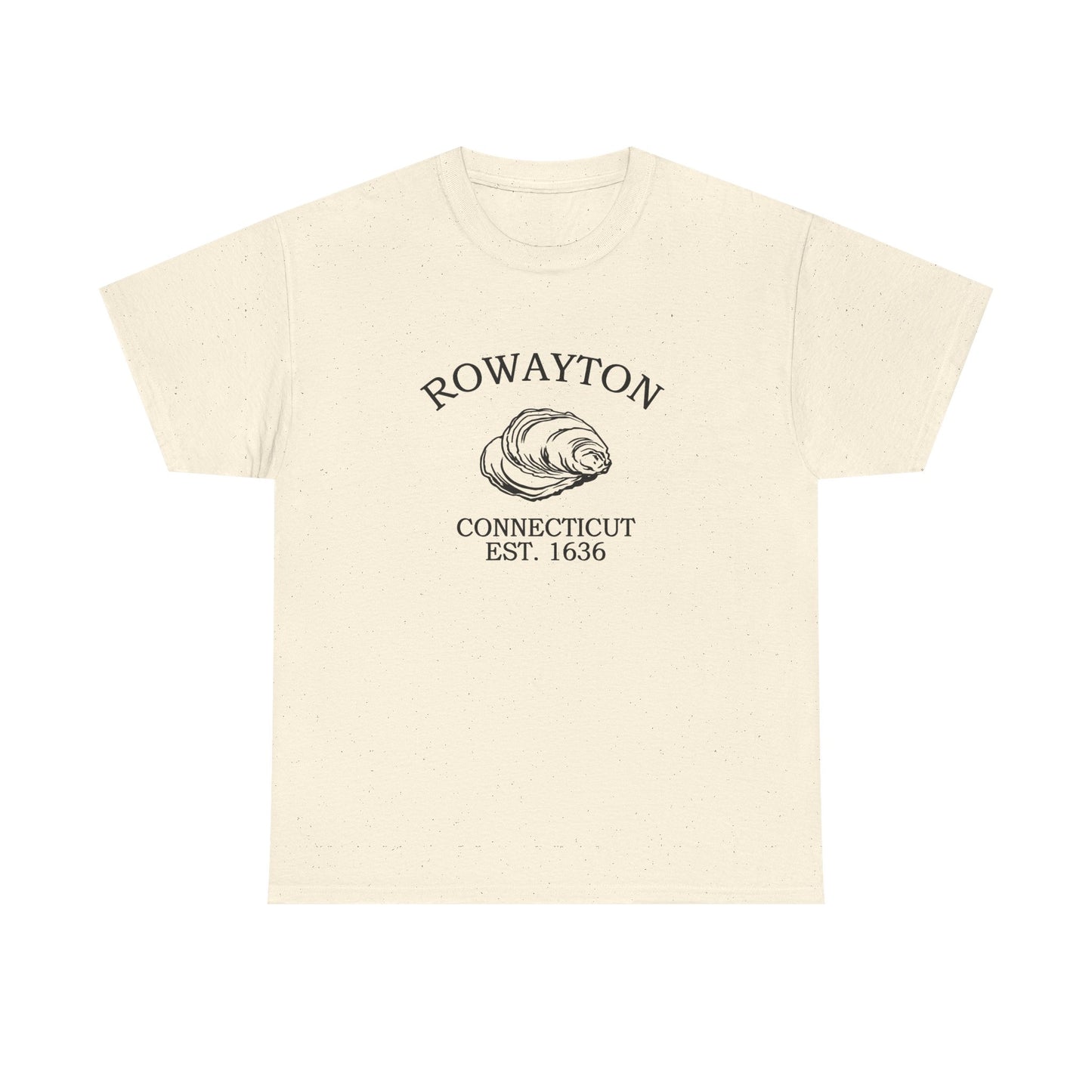 Rowayton Connecticut Vintage Retro Unisex Heavy Cotton Tee - Black Logo