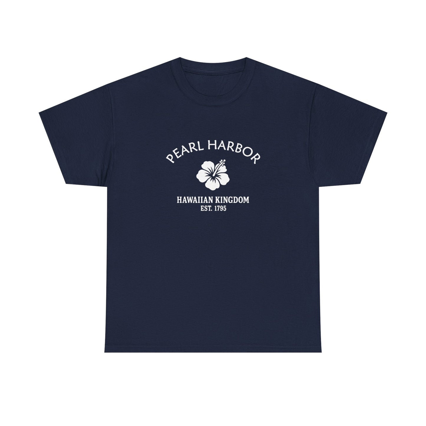 Pearl Harbor Hawaii Vintage Retro Unisex Heavy Cotton Tee - White Logo