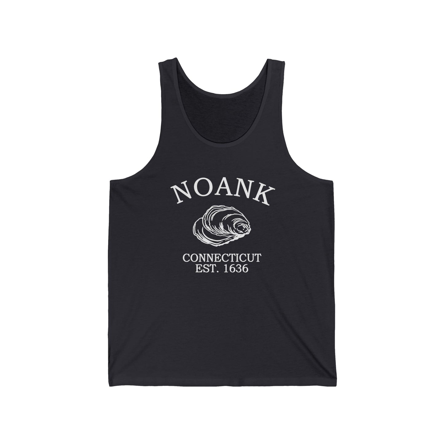 Noank Connecticut Vintage Retro Unisex Cotton Jersey Tank Top - White Logo