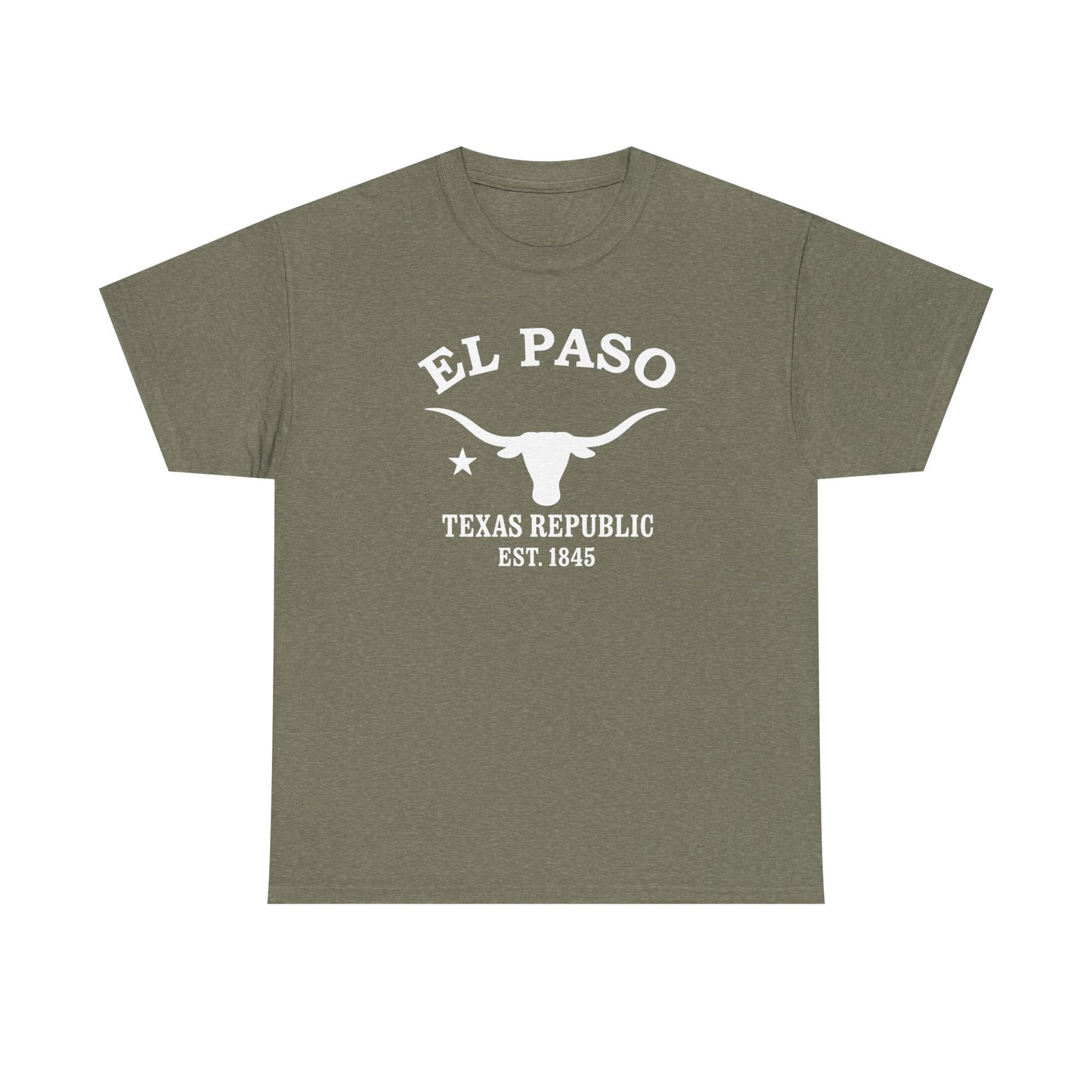 El Paso Texas Vintage Retro Unisex Heavy Cotton Tee - White Logo