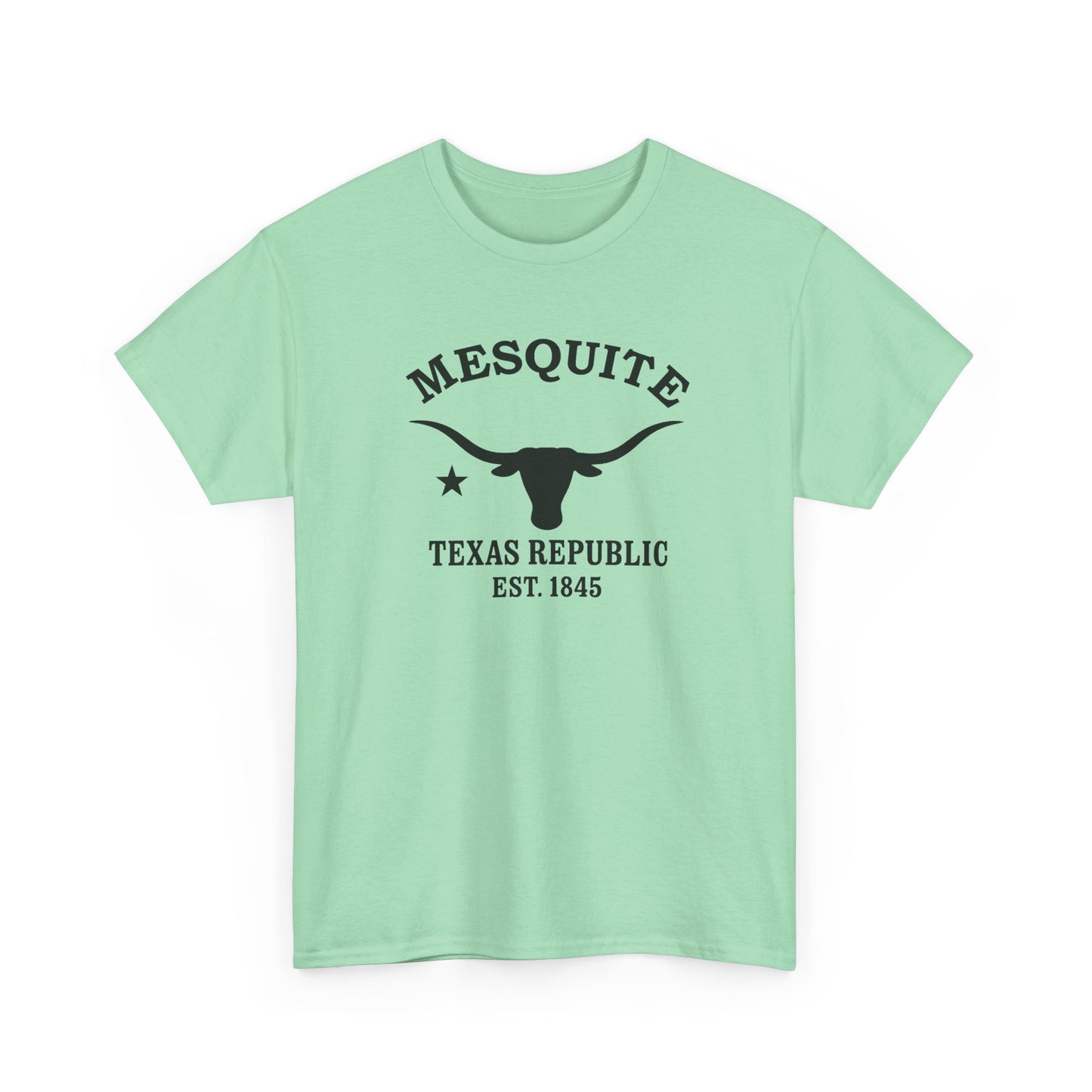 Mesquite Texas Vintage Retro Unisex Heavy Cotton Tee - Black Logo
