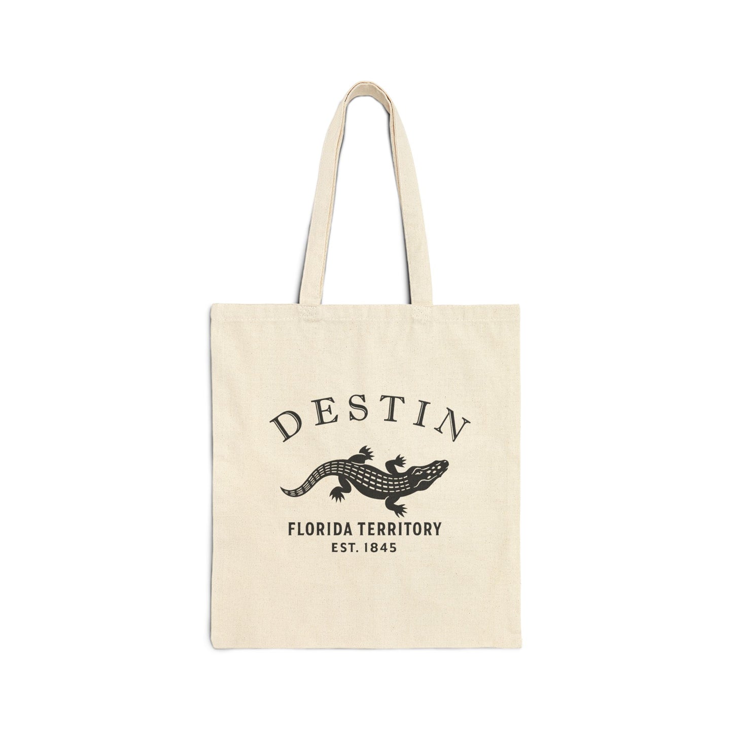 Destin Florida Vintage Retro Cotton Canvas Tote Bag - Black Logo