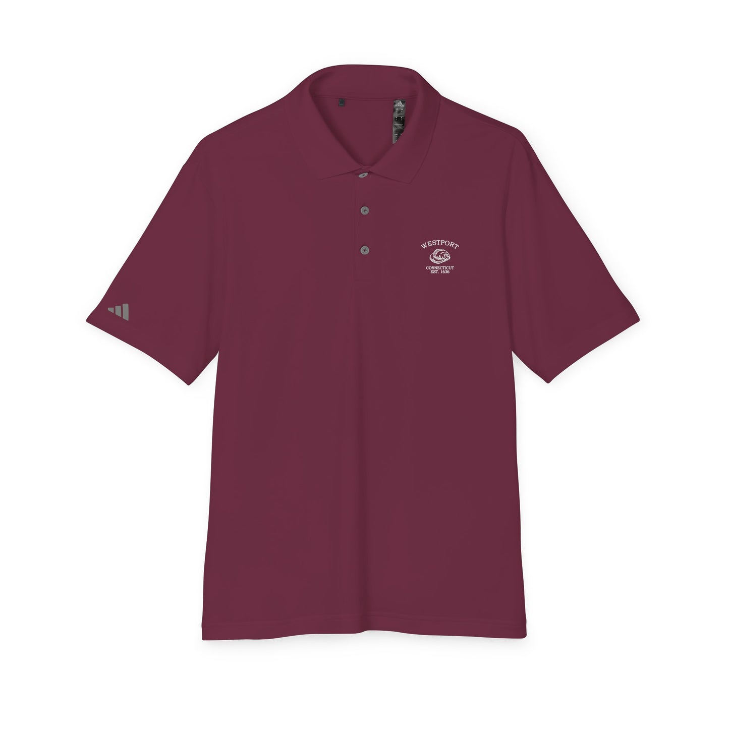 Westport Connecticut Vintage Retro Embroidered Performance Polo Shirt - White Logo