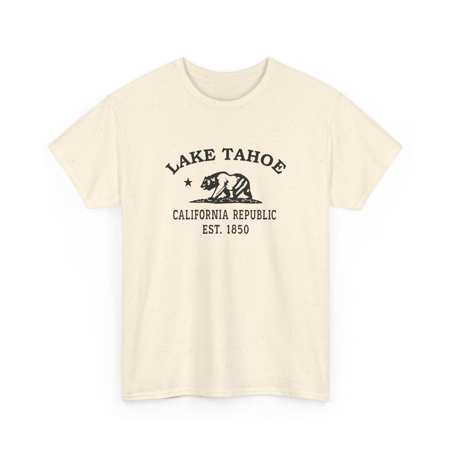 Lake Tahoe California Vintage Retro Unisex Heavy Cotton Tee - Black Logo