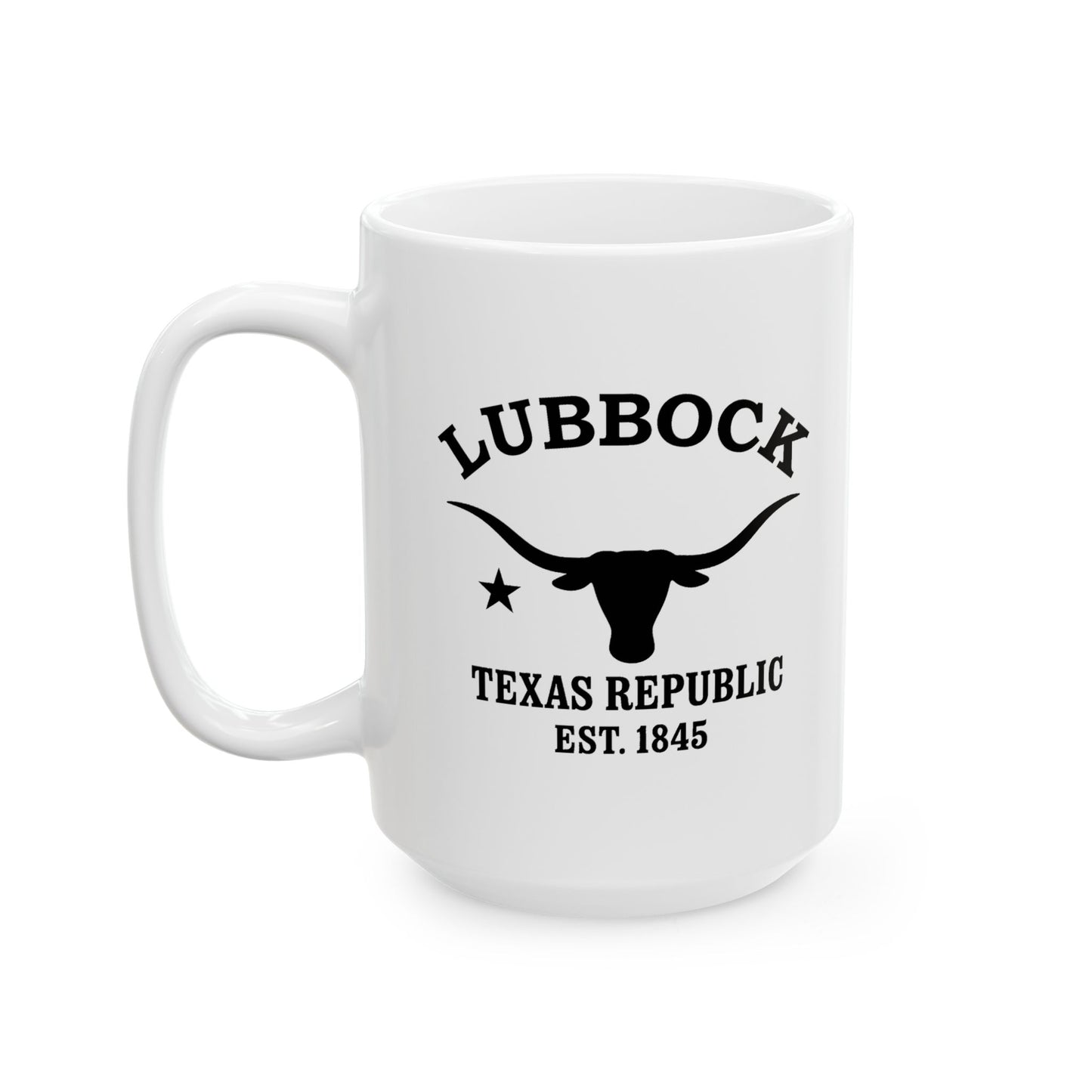 Lubbock Texas Vintage Retro Ceramic Mug - Black Logo
