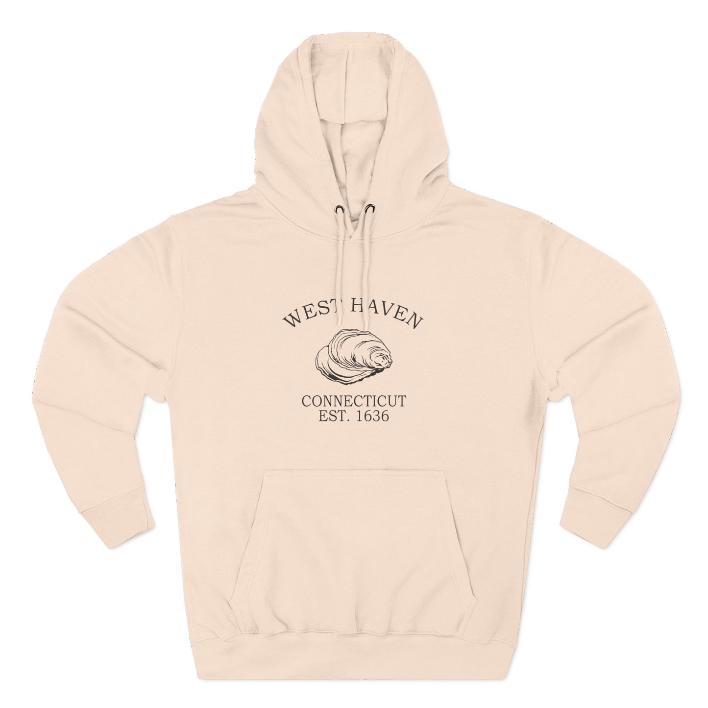West Haven Connecticut Vintage Retro Unisex Heavy Cotton Hoodie - Black Logo