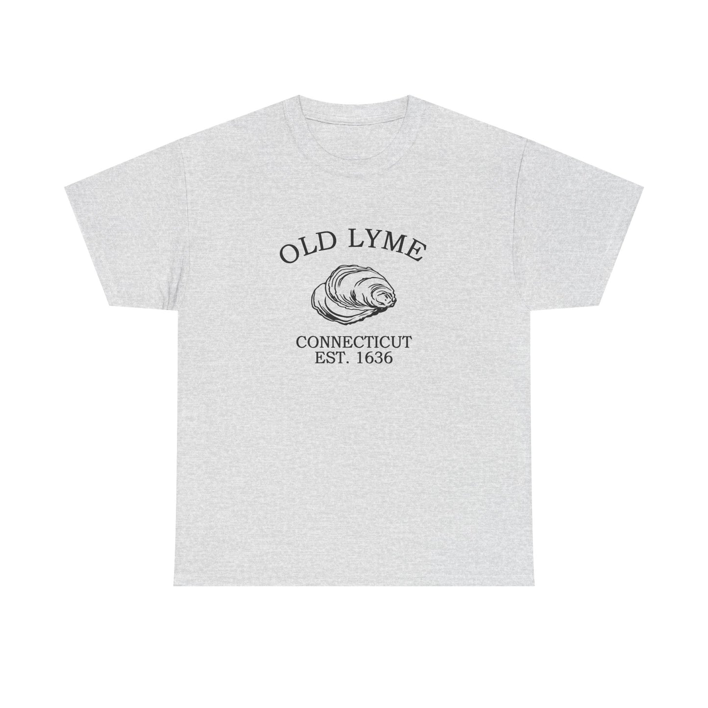Old Lyme Connecticut Vintage Retro Unisex Heavy Cotton Tee - Black Logo