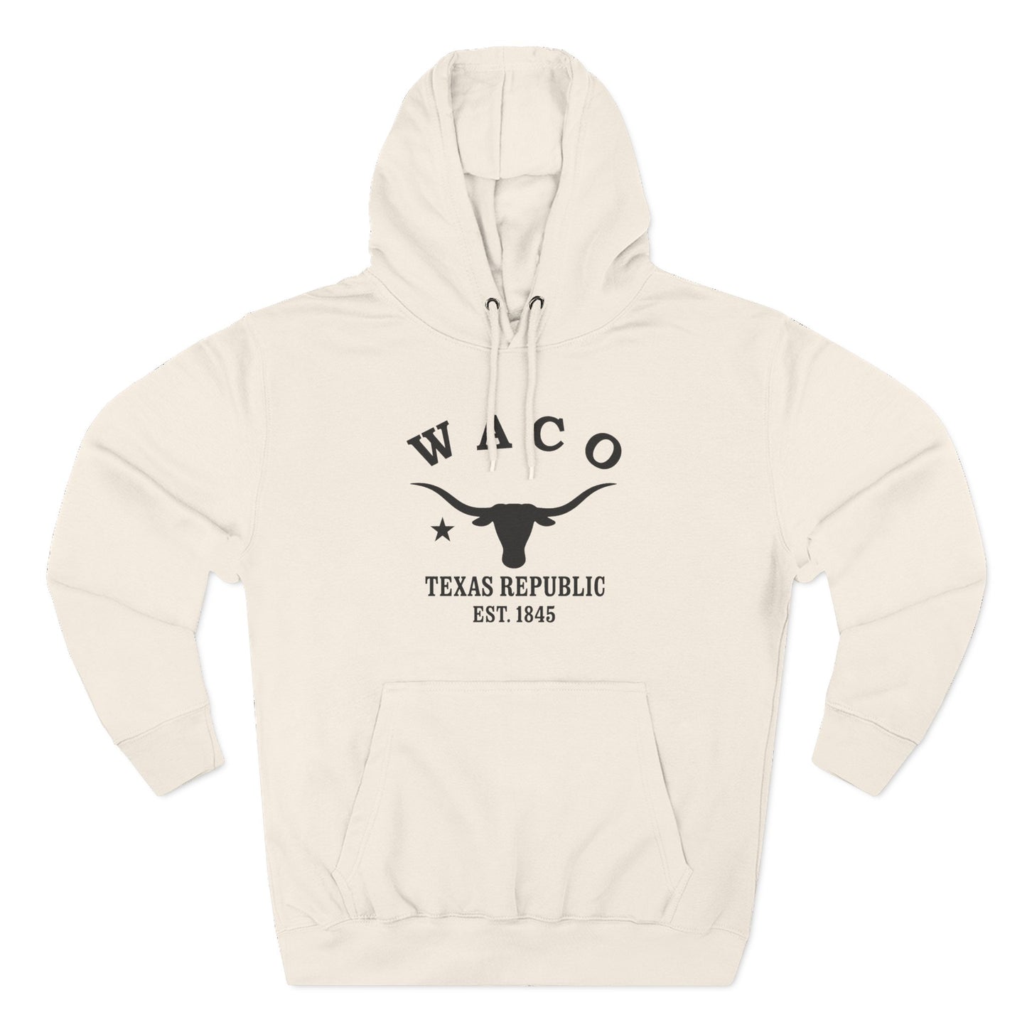 Waco Texas Vintage Retro Unisex Heavy Cotton Hoodie - Black Logo