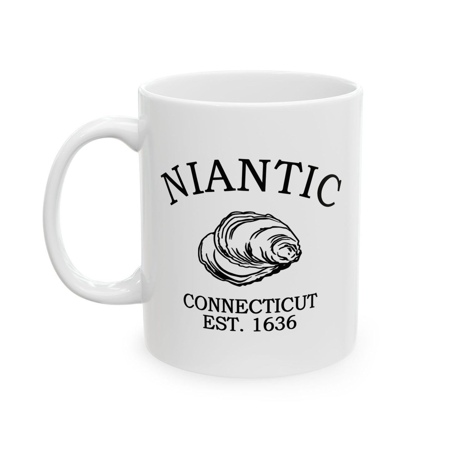 Niantic Connecticut Vintage Retro Ceramic Mug - Black Logo