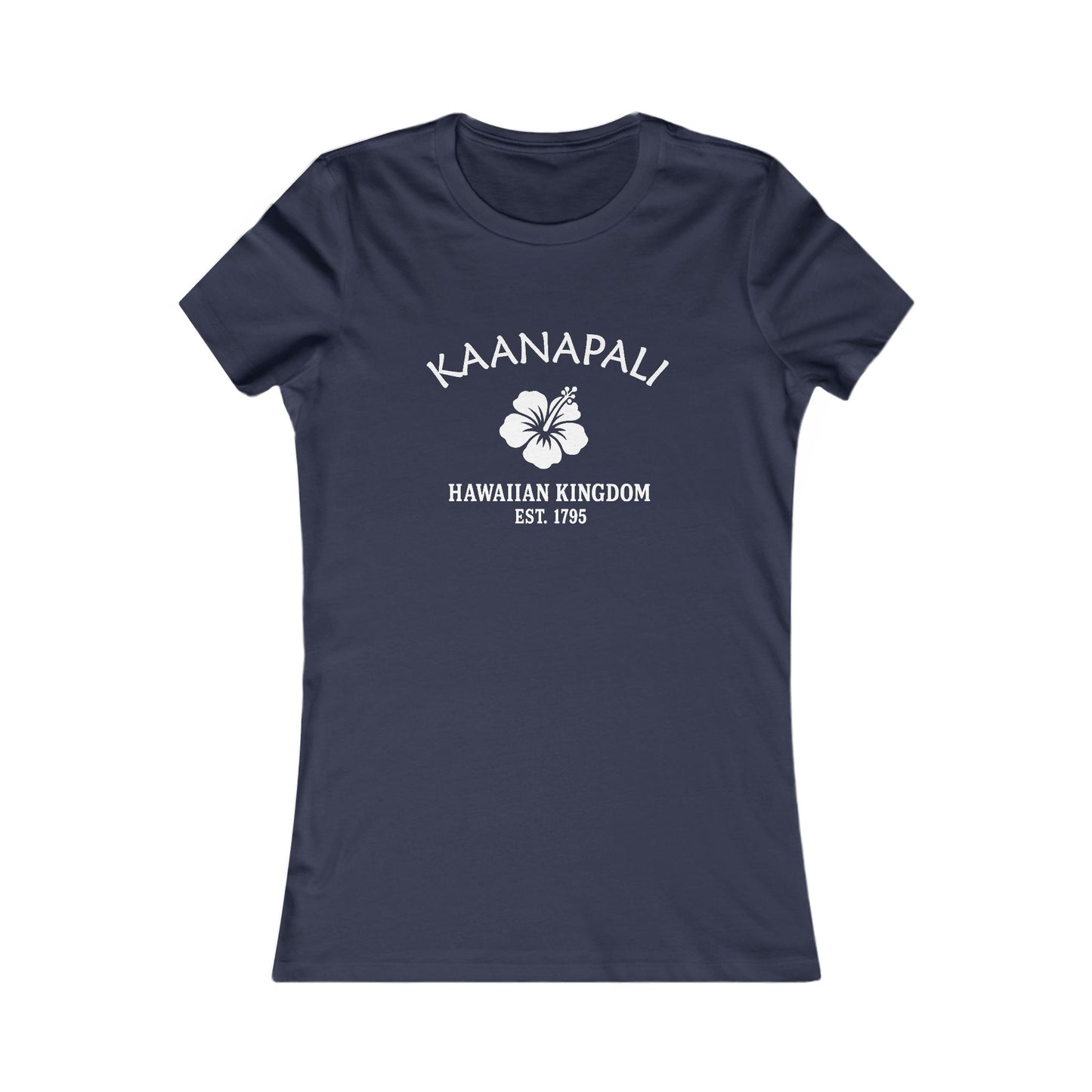 Kaanapali Hawaii Vintage Retro Womens Fitted Ringspun Cotton Tee - White Logo