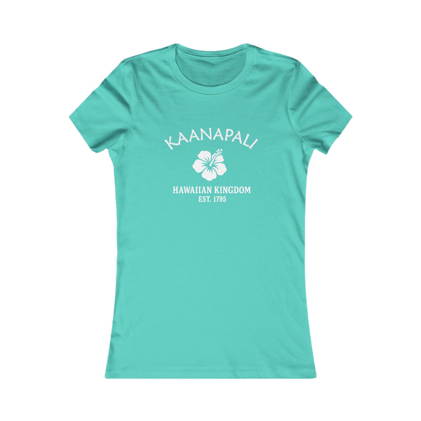 Kaanapali Hawaii Vintage Retro Womens Fitted Ringspun Cotton Tee - White Logo