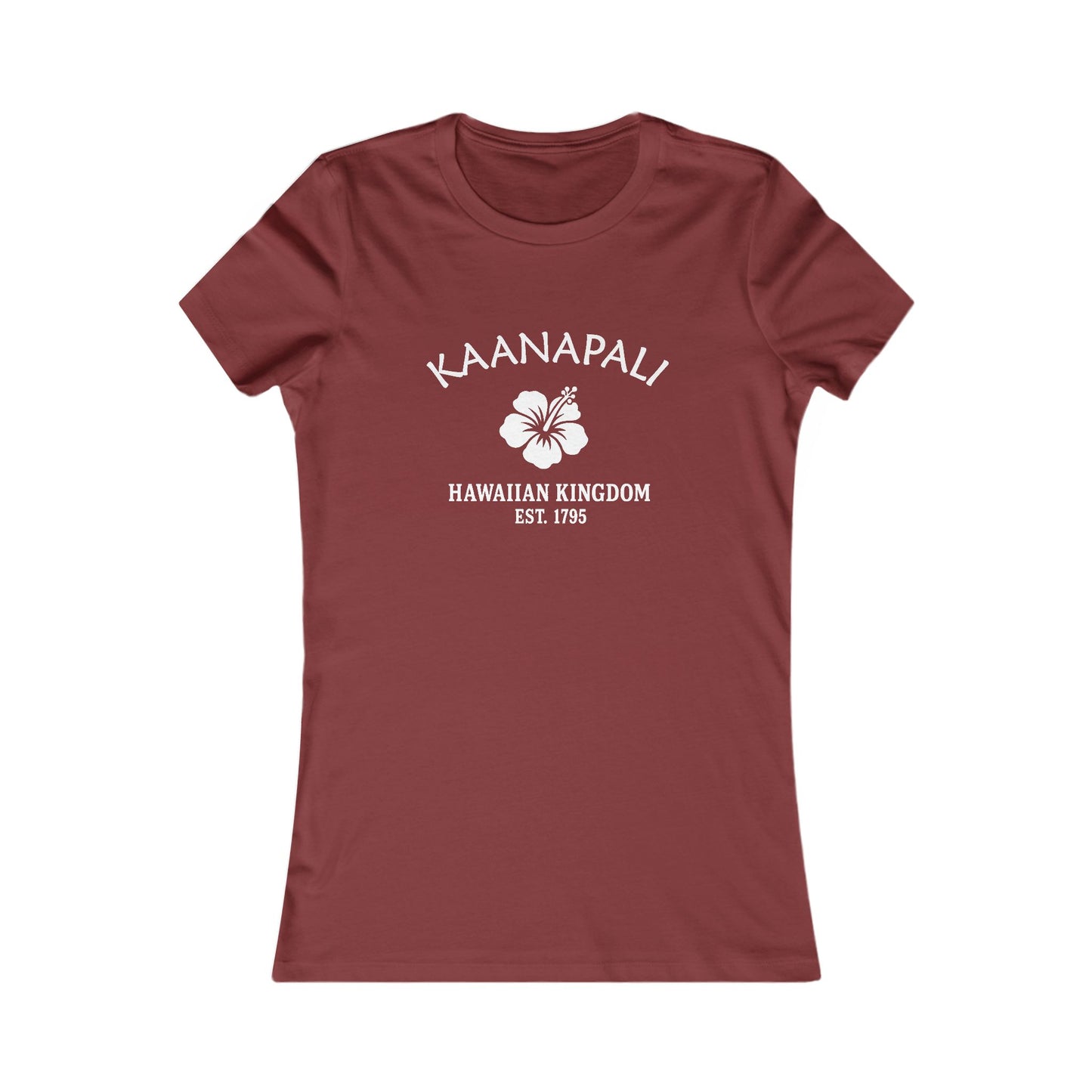 Kaanapali Hawaii Vintage Retro Womens Fitted Ringspun Cotton Tee - White Logo