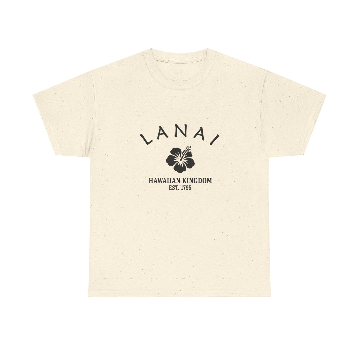 Lanai Hawaii Vintage Retro Unisex Heavy Cotton Tee - Black Logo