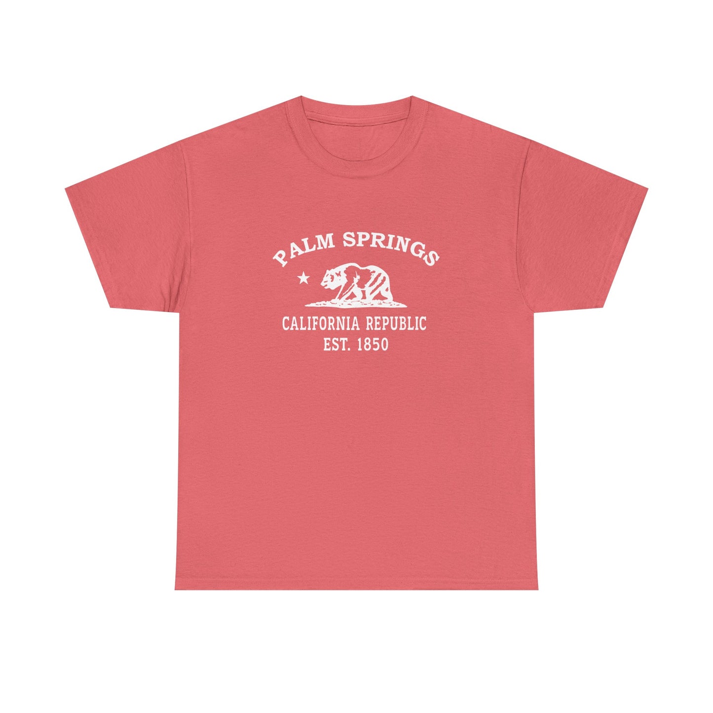 Palm Springs California Vintage Retro Unisex Heavy Cotton Tee - White Logo