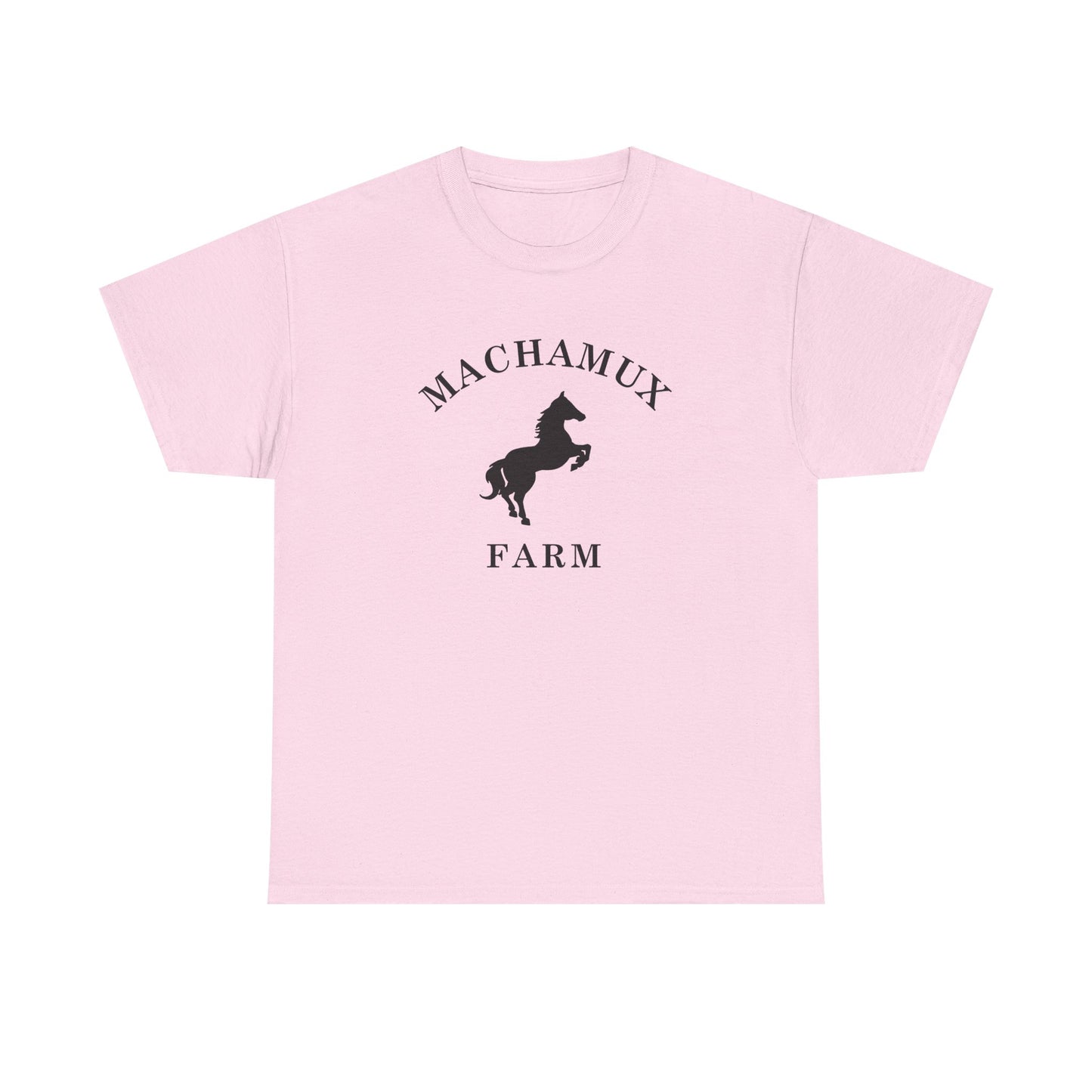 Machamux Farm Vintage Retro Unisex Heavy Cotton Tee - Black Logo