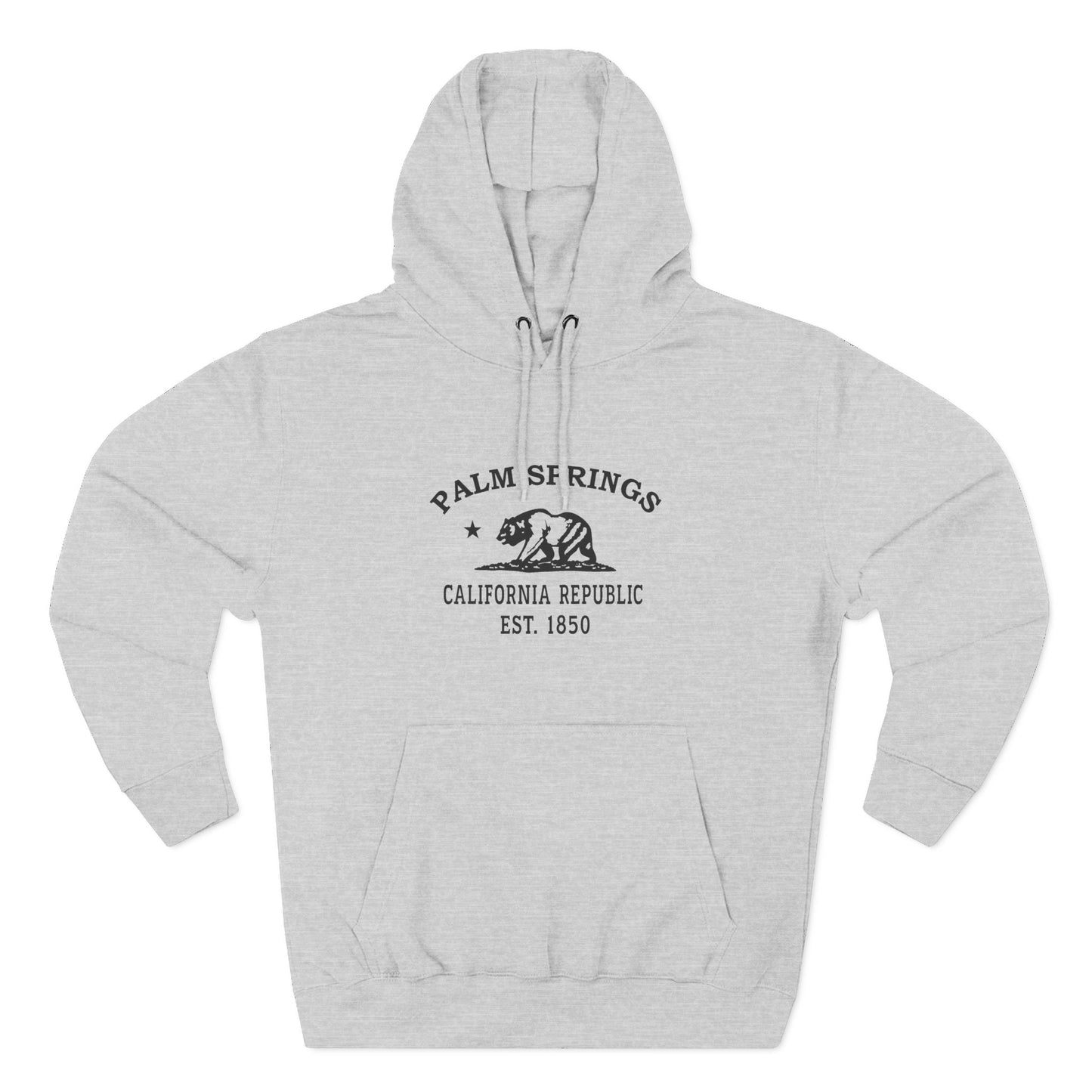 Palm Springs California Vintage Retro Unisex Heavy Cotton Hoodie - Black Logo