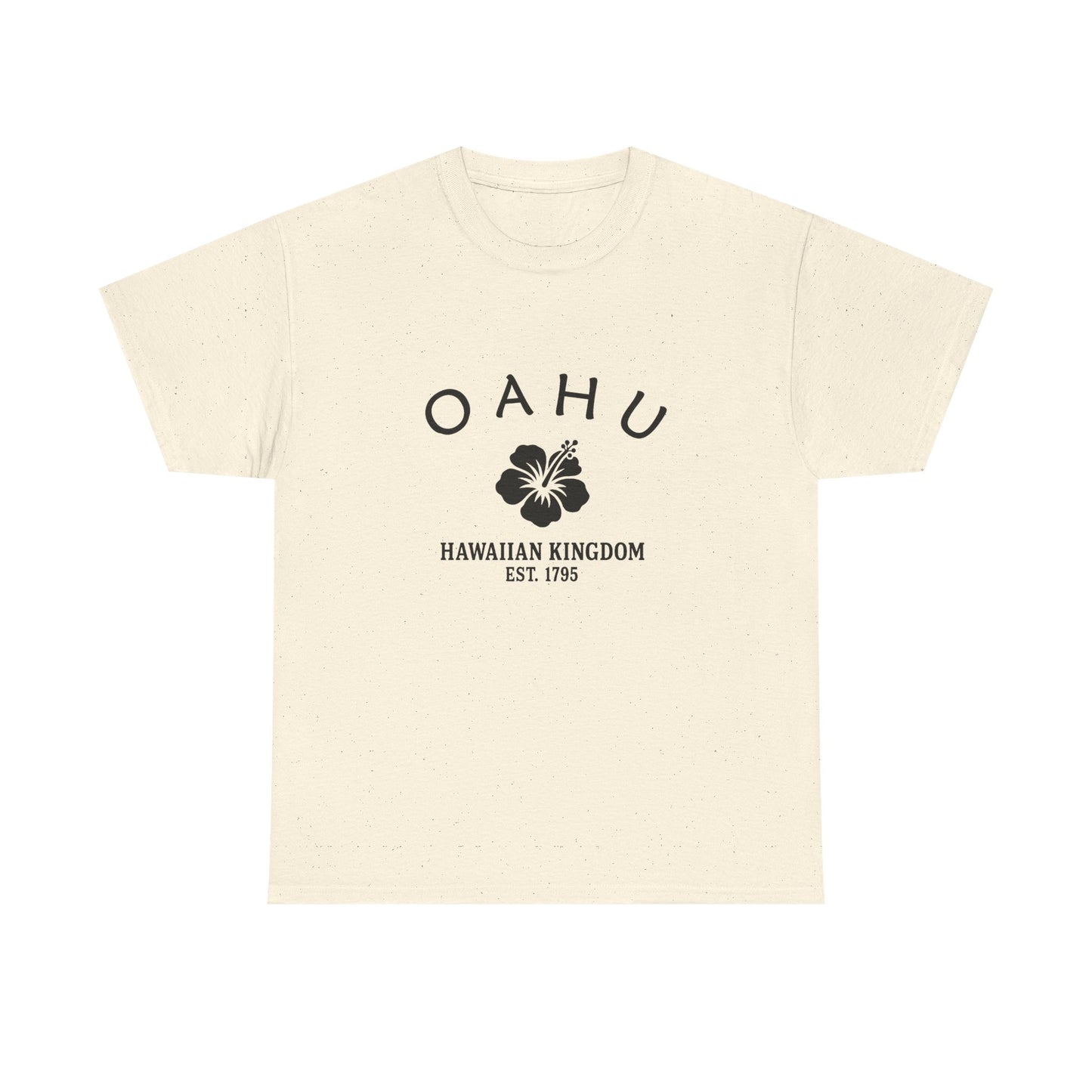 Oahu Hawaii Vintage Retro Unisex Heavy Cotton Tee - Black Logo