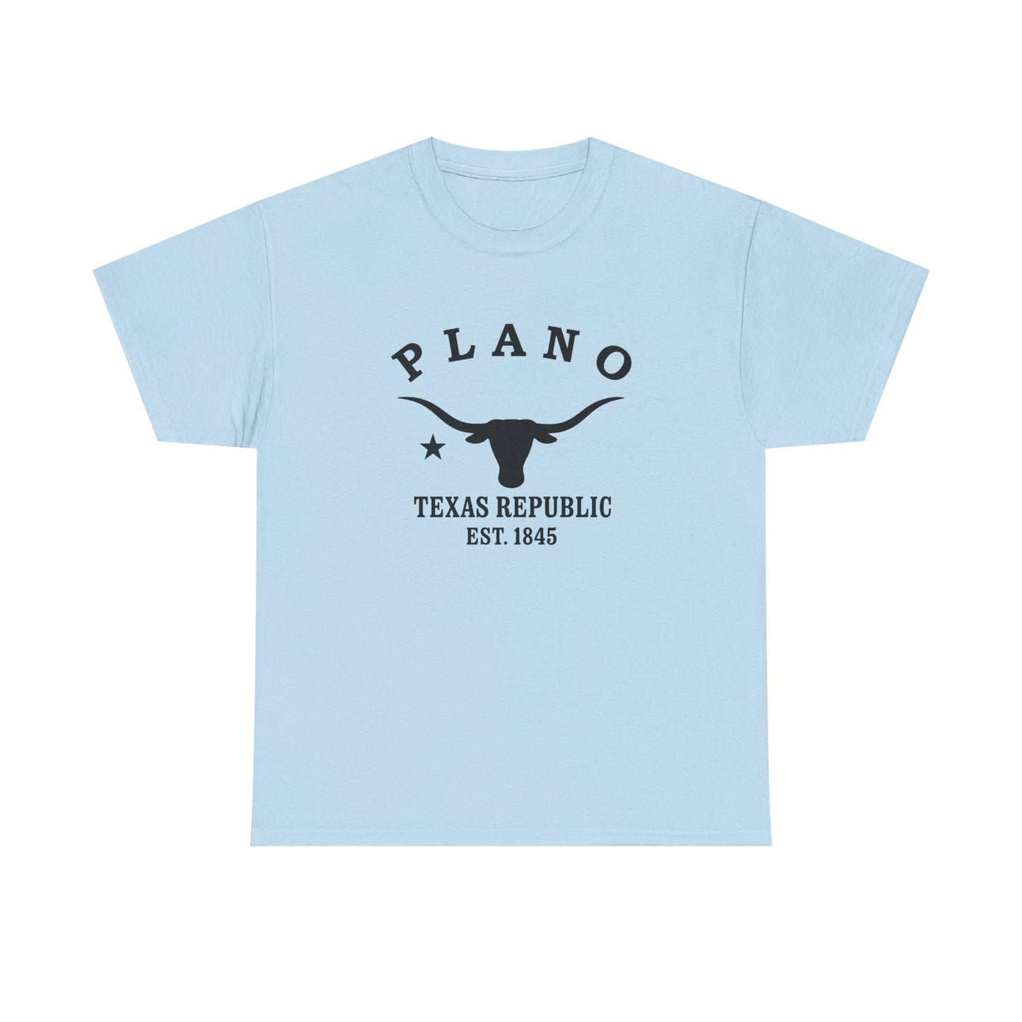 Plano Texas Vintage Retro Unisex Heavy Cotton Tee - Black Logo