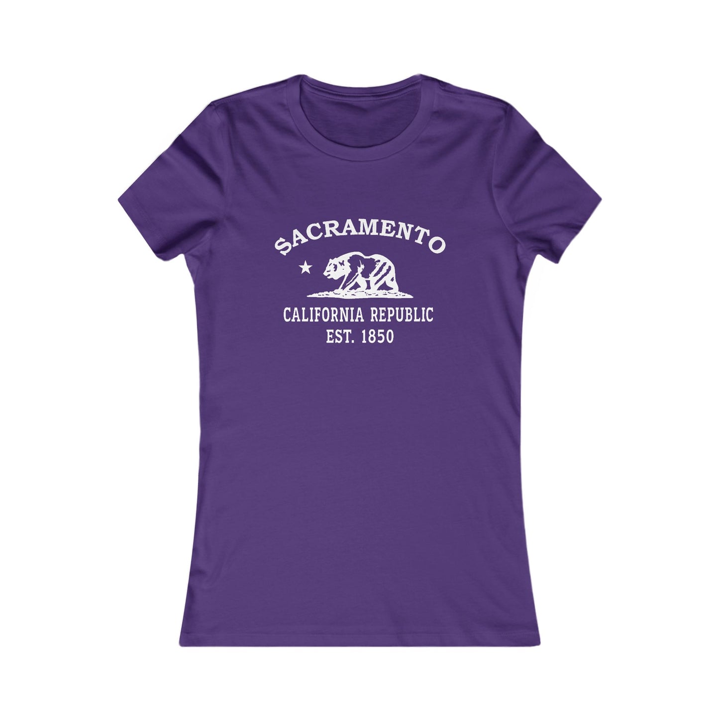 Sacramento California Vintage Retro Womens Fitted Ringspun Cotton Tee - White Logo