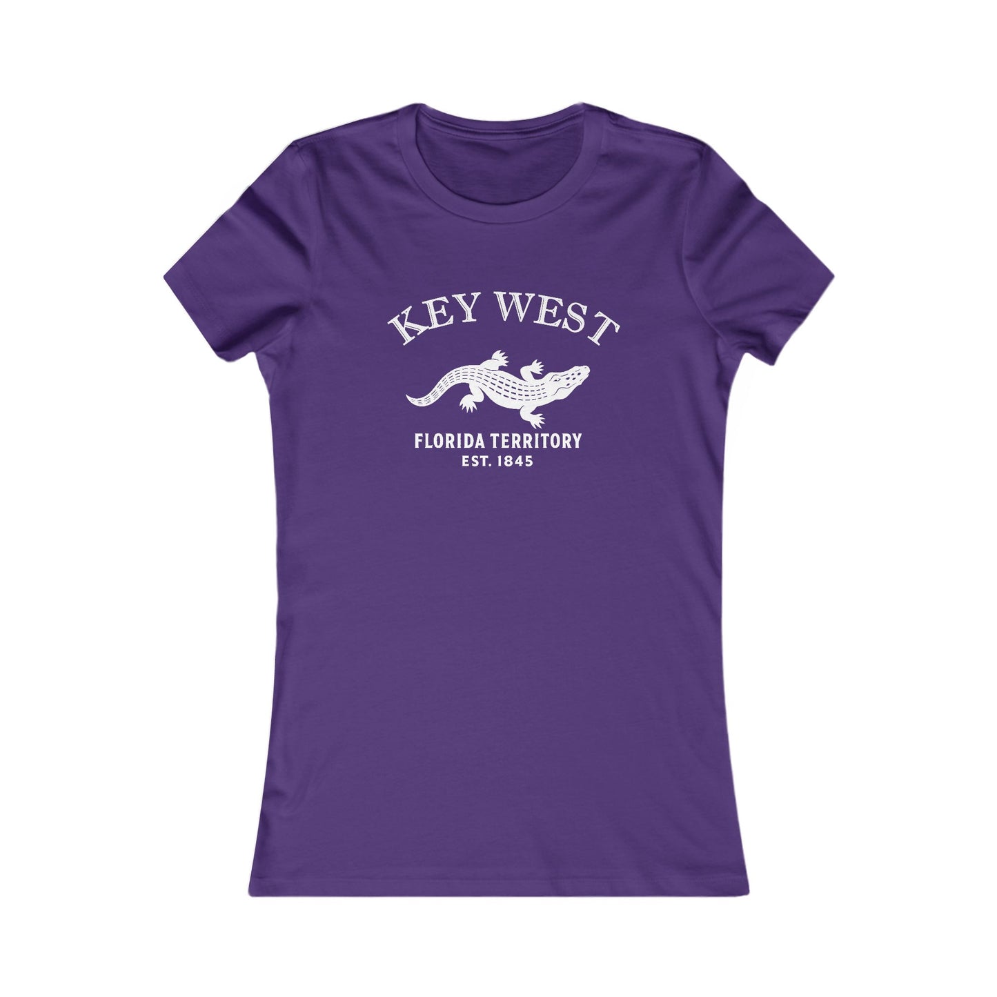 Key West Florida Vintage Retro Womens Fitted Ringspun Cotton Tee - White Logo