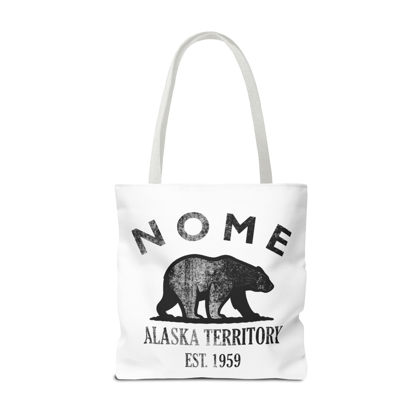 Nome Alaska Vintage Retro Light Canvas Tote - Black Logo