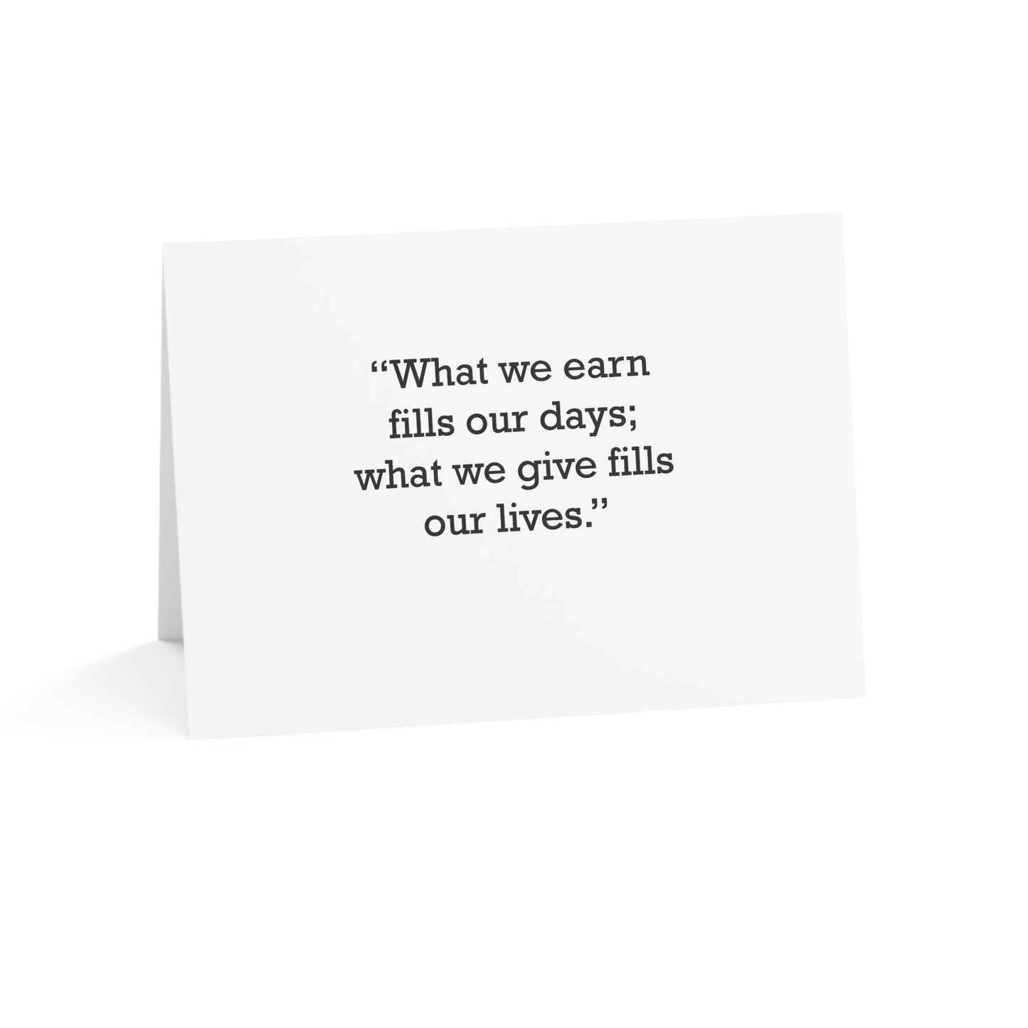 Quote 33 What We Earn Vintage Retro Thank You Card Set - Black Logo