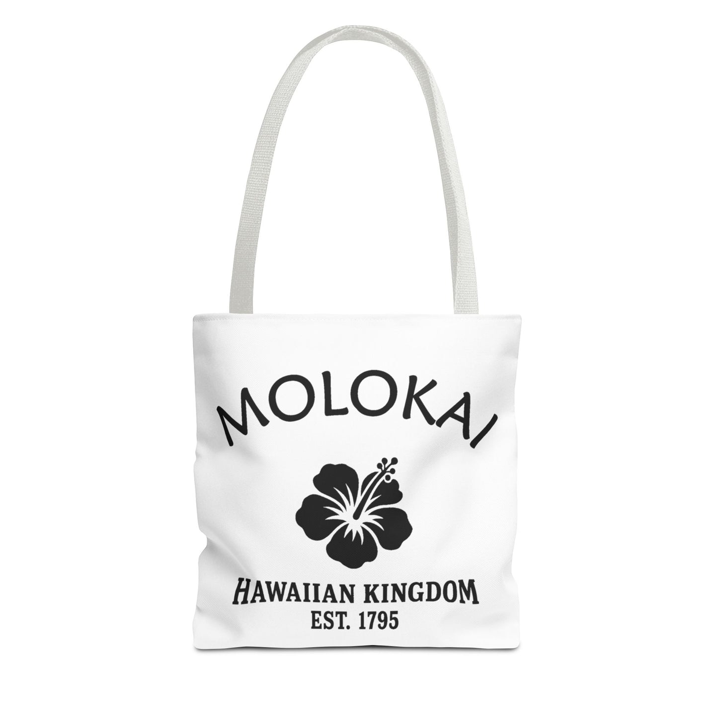 Molokai Hawaii Vintage Retro Light Canvas Tote - Black Logo