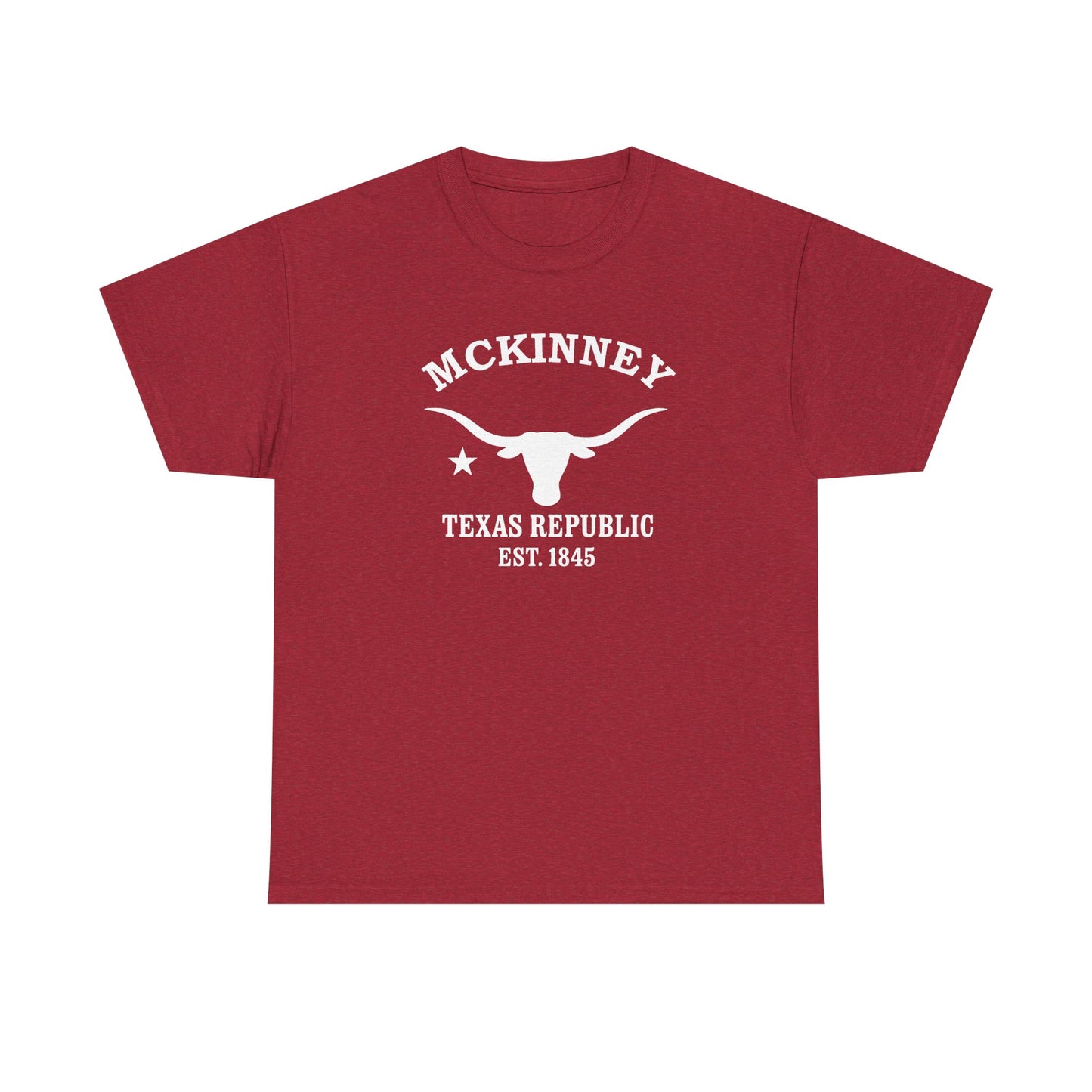 McKinney Texas Vintage Retro Unisex Heavy Cotton Tee - White Logo