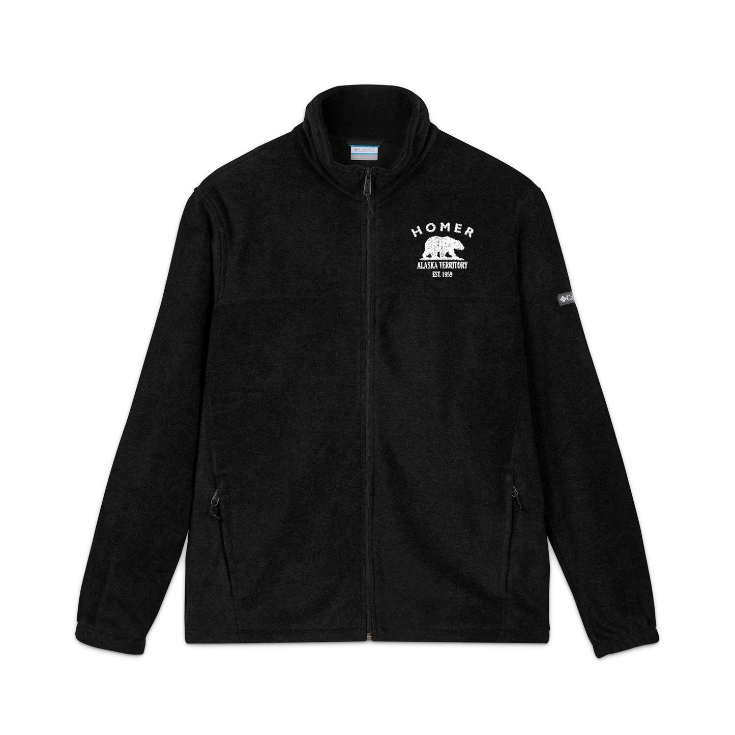 Homer Alaska Vintage Retro Unisex Embroidered Fleece Jacket - White Logo