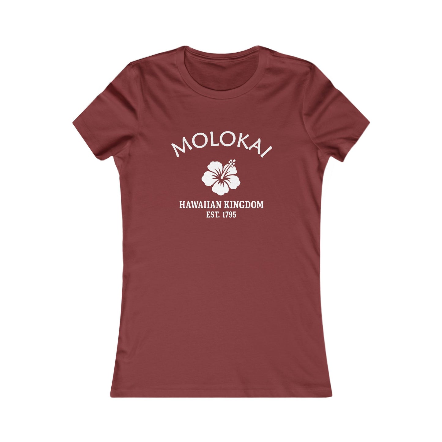 Molokai Hawaii Vintage Retro Womens Fitted Ringspun Cotton Tee - White Logo