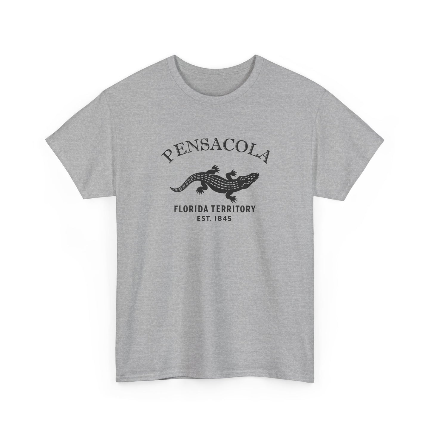 Pensacola Florida Vintage Retro Unisex Heavy Cotton Tee - Black Logo