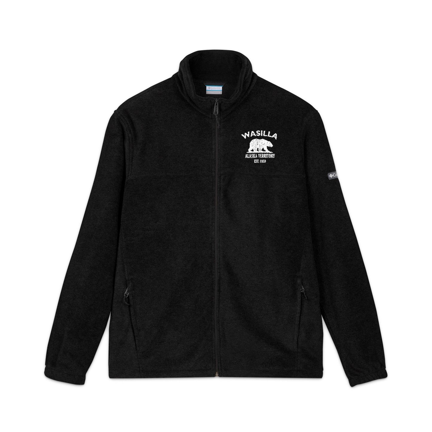 Wasilla Alaska Vintage Retro Unisex Embroidered Fleece Jacket - White Logo