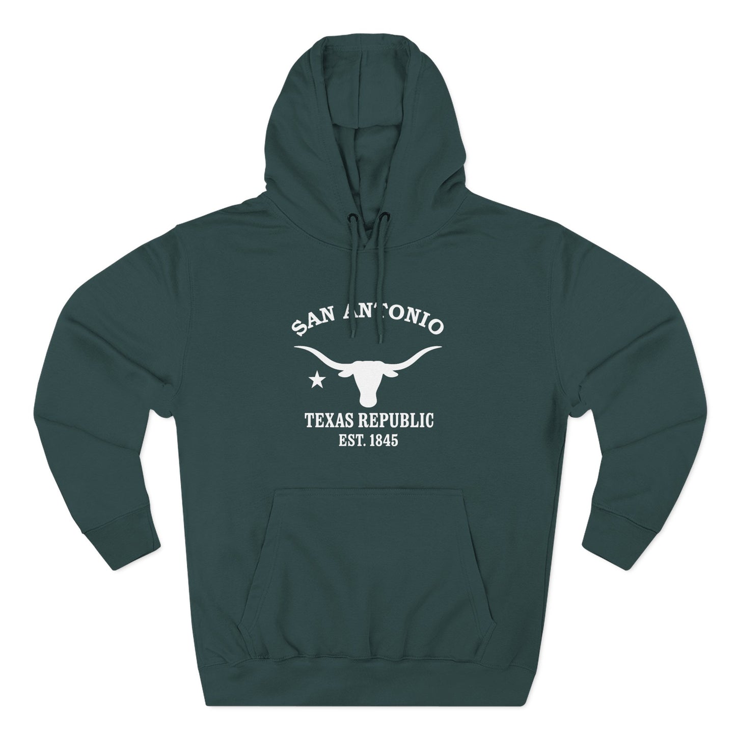San Antonio Texas Vintage Retro Unisex Heavy Cotton Hoodie - White Logo