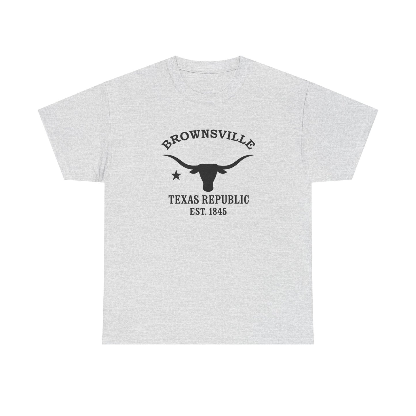 Brownsville Texas Vintage Retro Unisex Heavy Cotton Tee - Black Logo