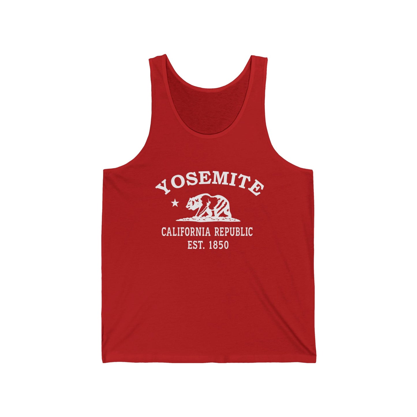 Yosemite California Vintage Retro Unisex Cotton Jersey Tank Top - White Logo