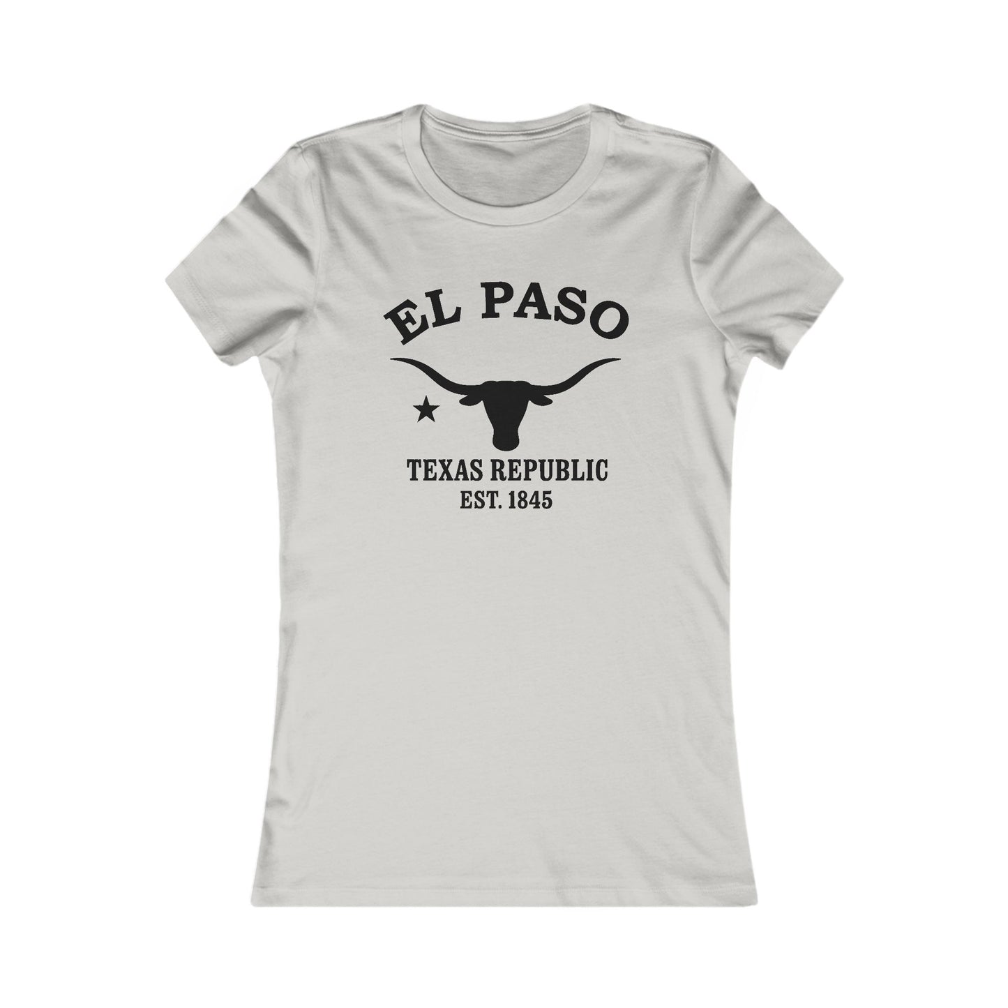 El Paso Texas Ringspun Cotten Fitted Vintage Retro Womens Tee - Black Logo