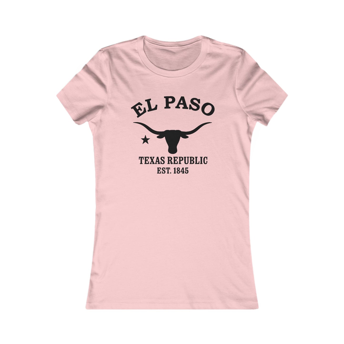 El Paso Texas Ringspun Cotten Fitted Vintage Retro Womens Tee - Black Logo