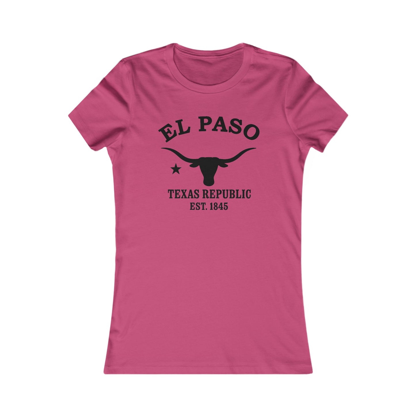El Paso Texas Ringspun Cotten Fitted Vintage Retro Womens Tee - Black Logo