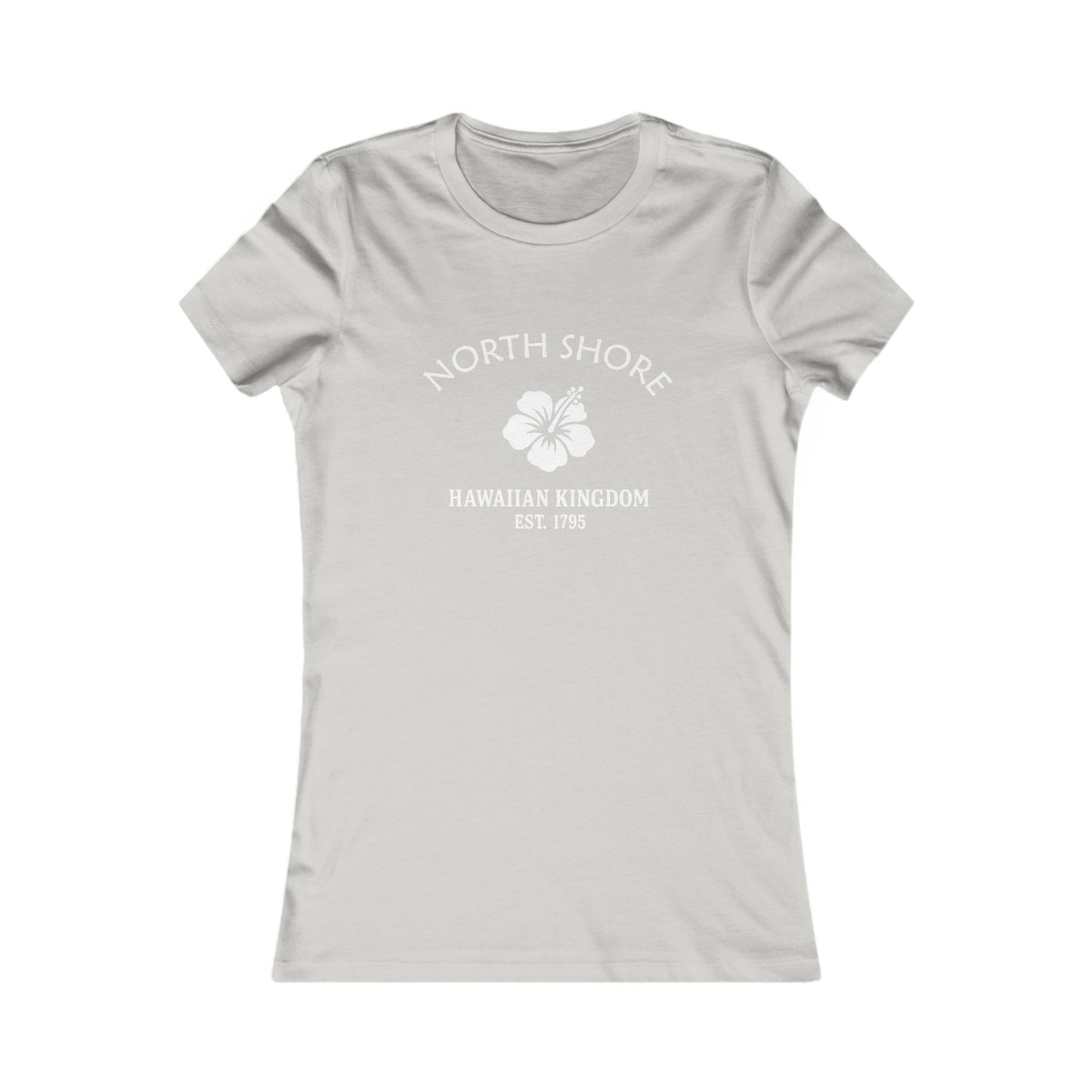 North Shore Hawaii Vintage Retro Womens Fitted Ringspun Cotton Tee - White Logo