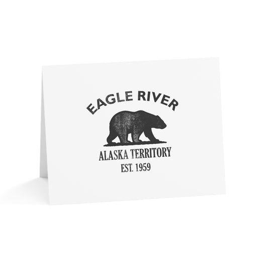 Eagle River Alaska Vintage Retro Thank You Card Set - Black Logo