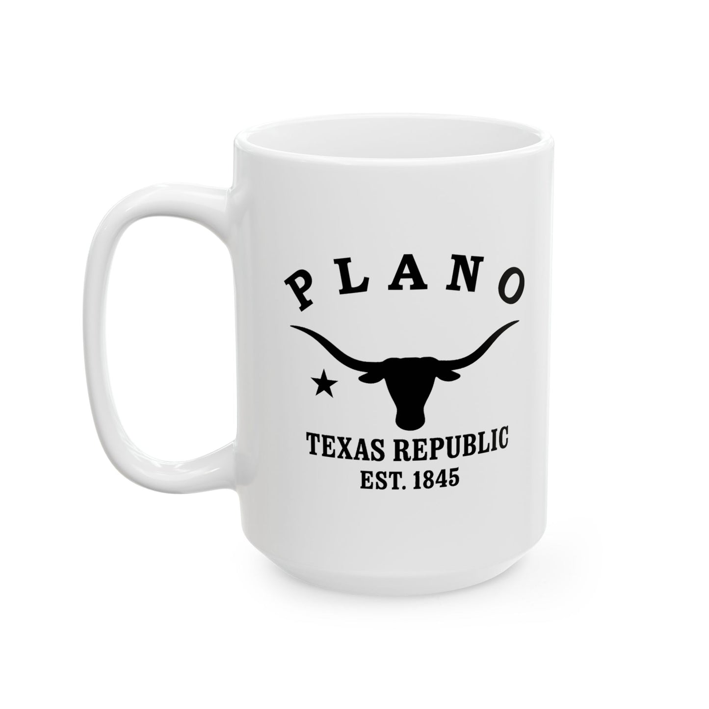 Plano Texas Vintage Retro Ceramic Mug - Black Logo