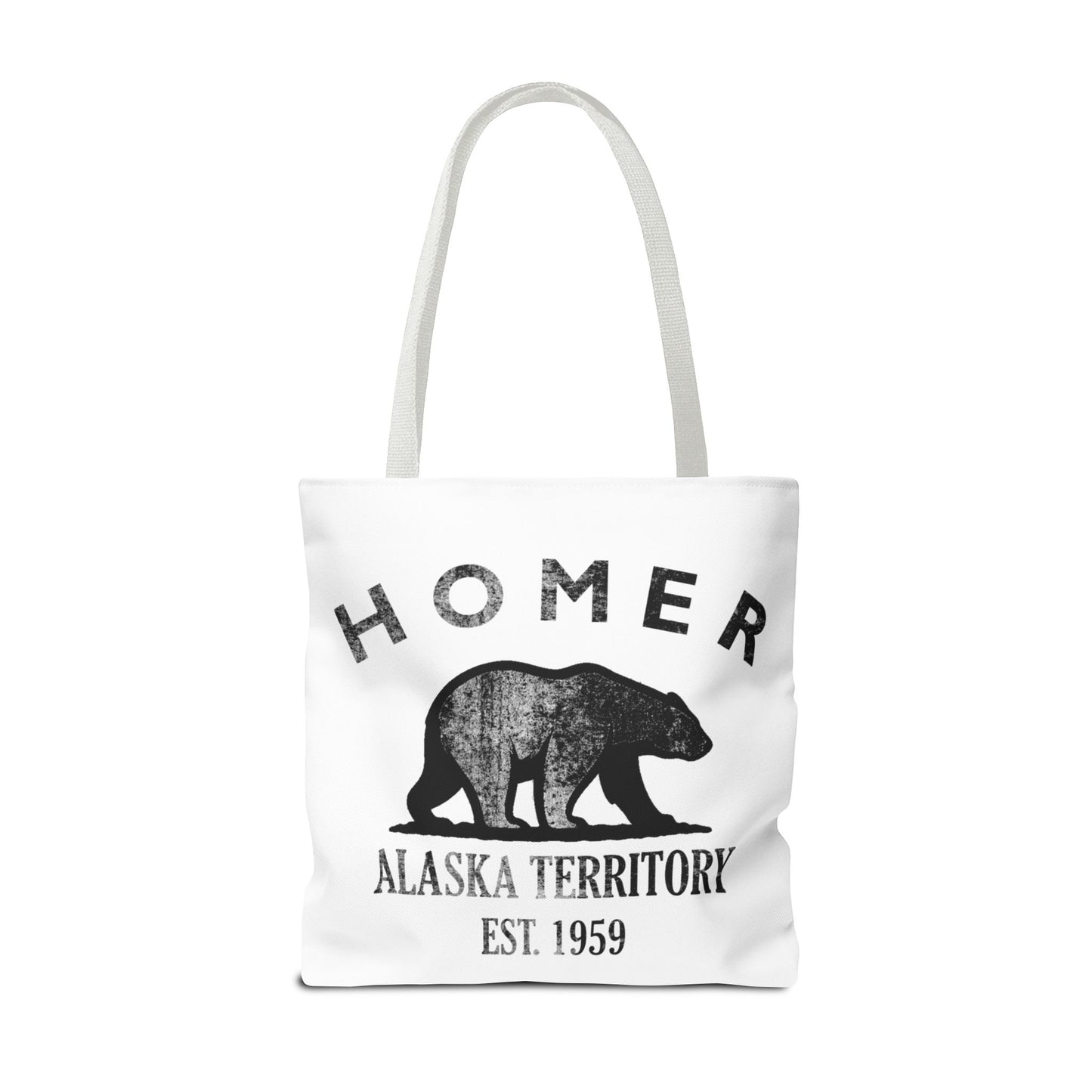 Homer Alaska Vintage Retro Light Canvas Tote - Black Logo