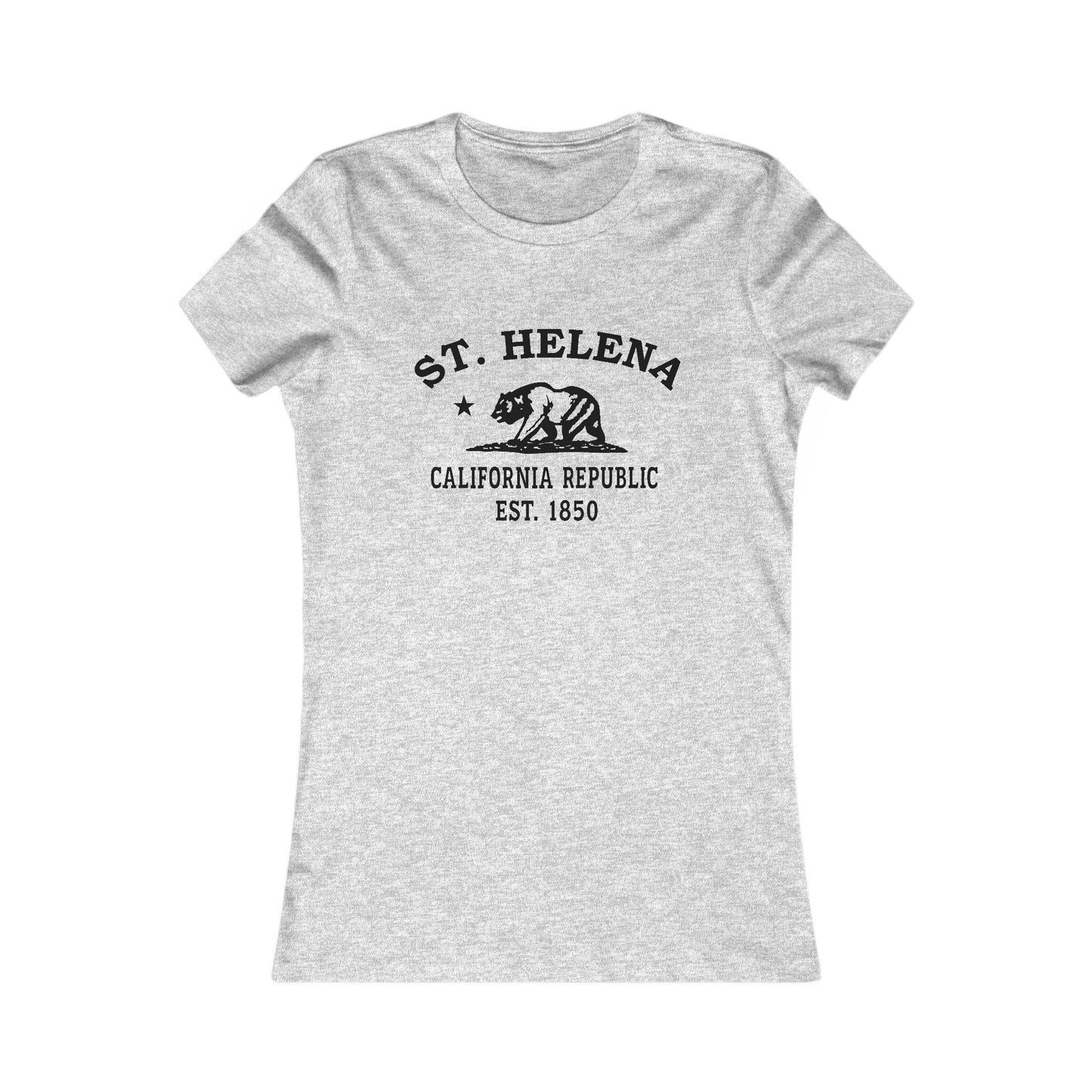 St Helena California Ringspun Cotten Fitted Vintage Retro Womens Tee - Black Logo