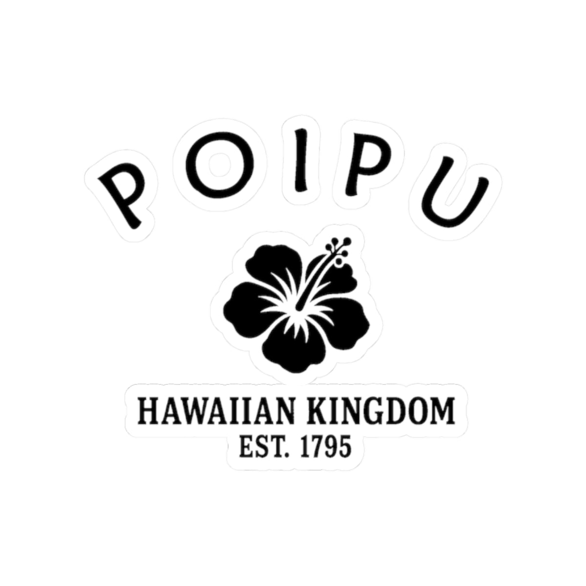 Poipu Hawaii Vintage Retro Vinyl Sticker - Black Logo
